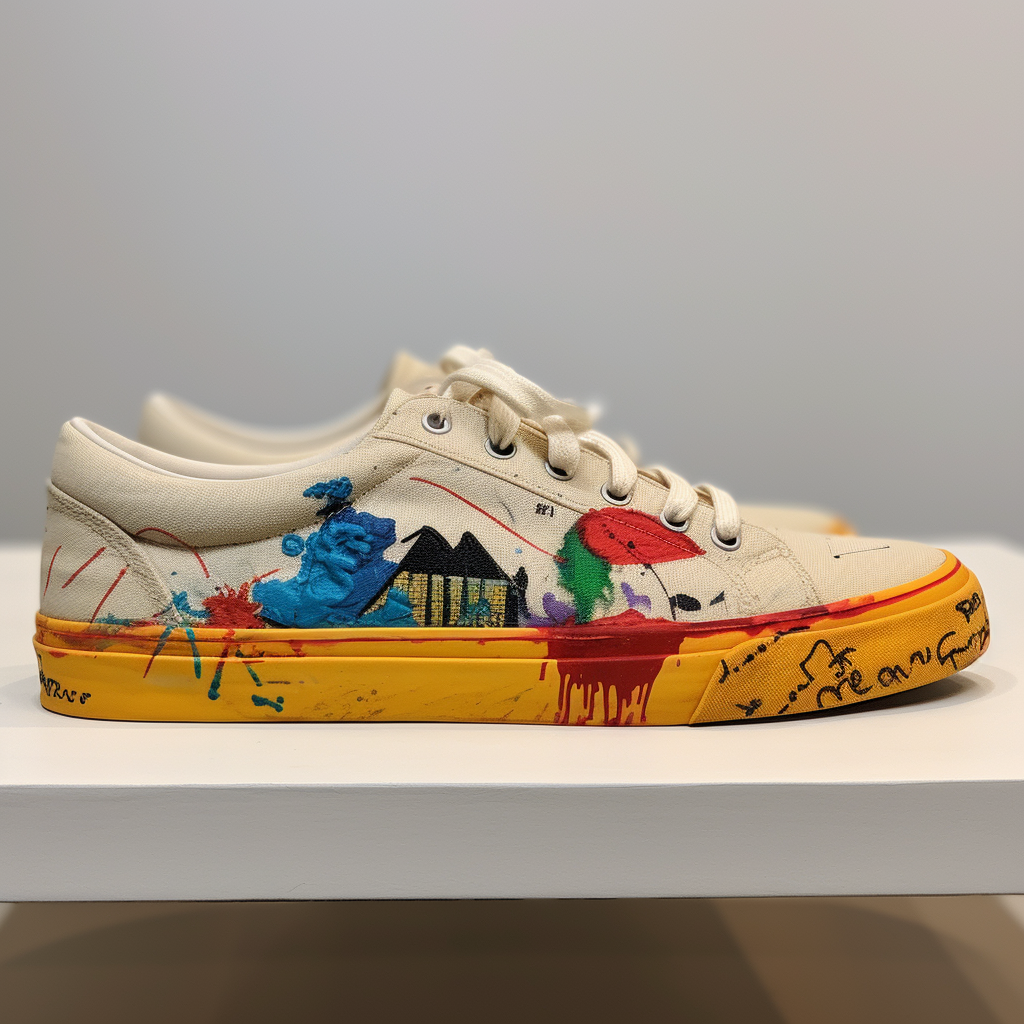 Banksy and Virgil Abloh canvas shoes