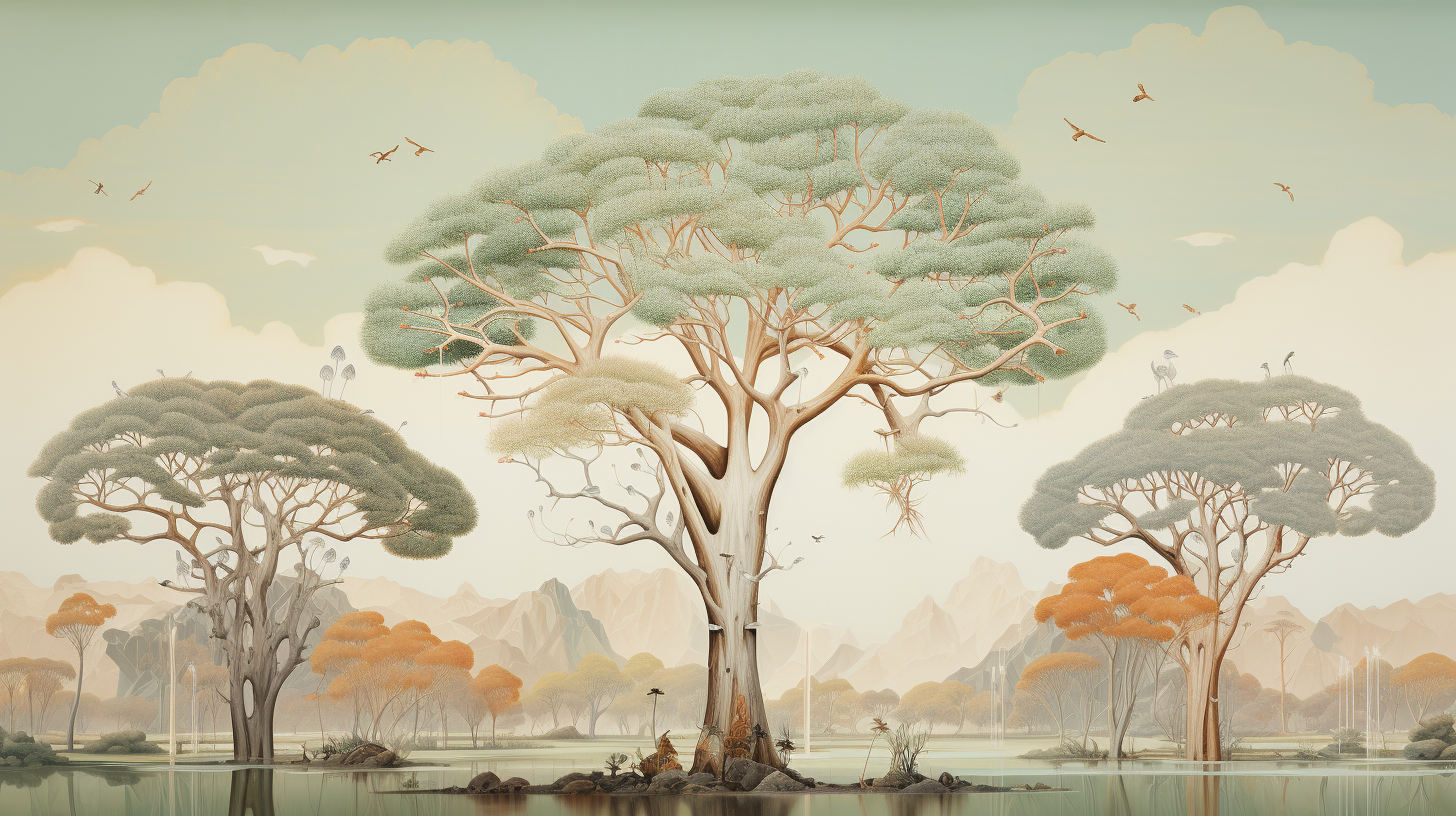 Beautiful Baobab Trees in De Gournay Style