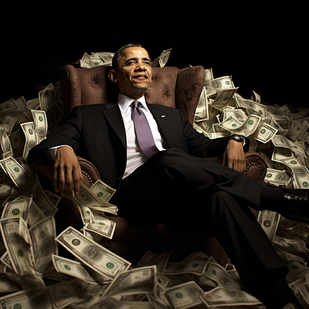 Barack Obama on cash pillow