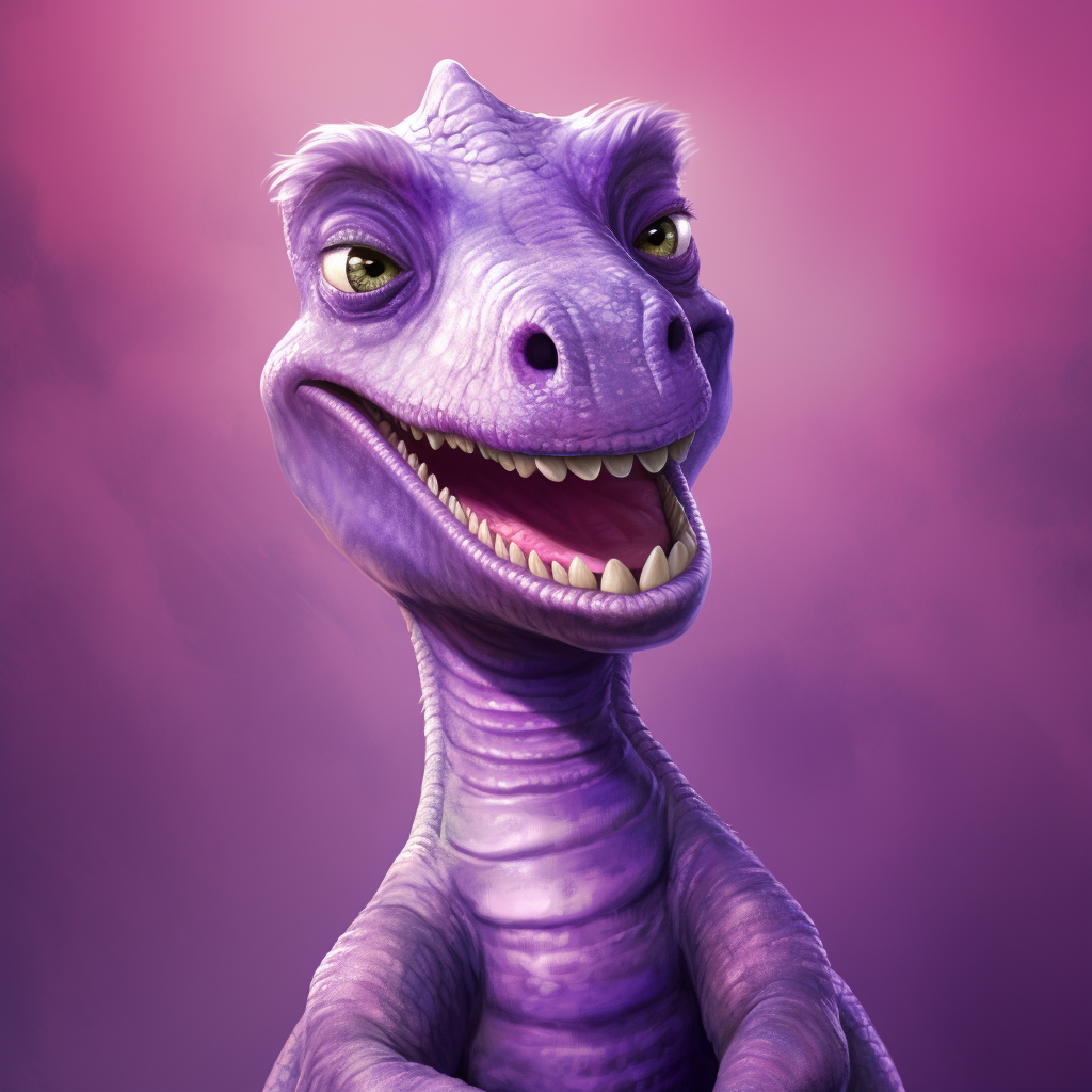 Barney the purple dinosaur character