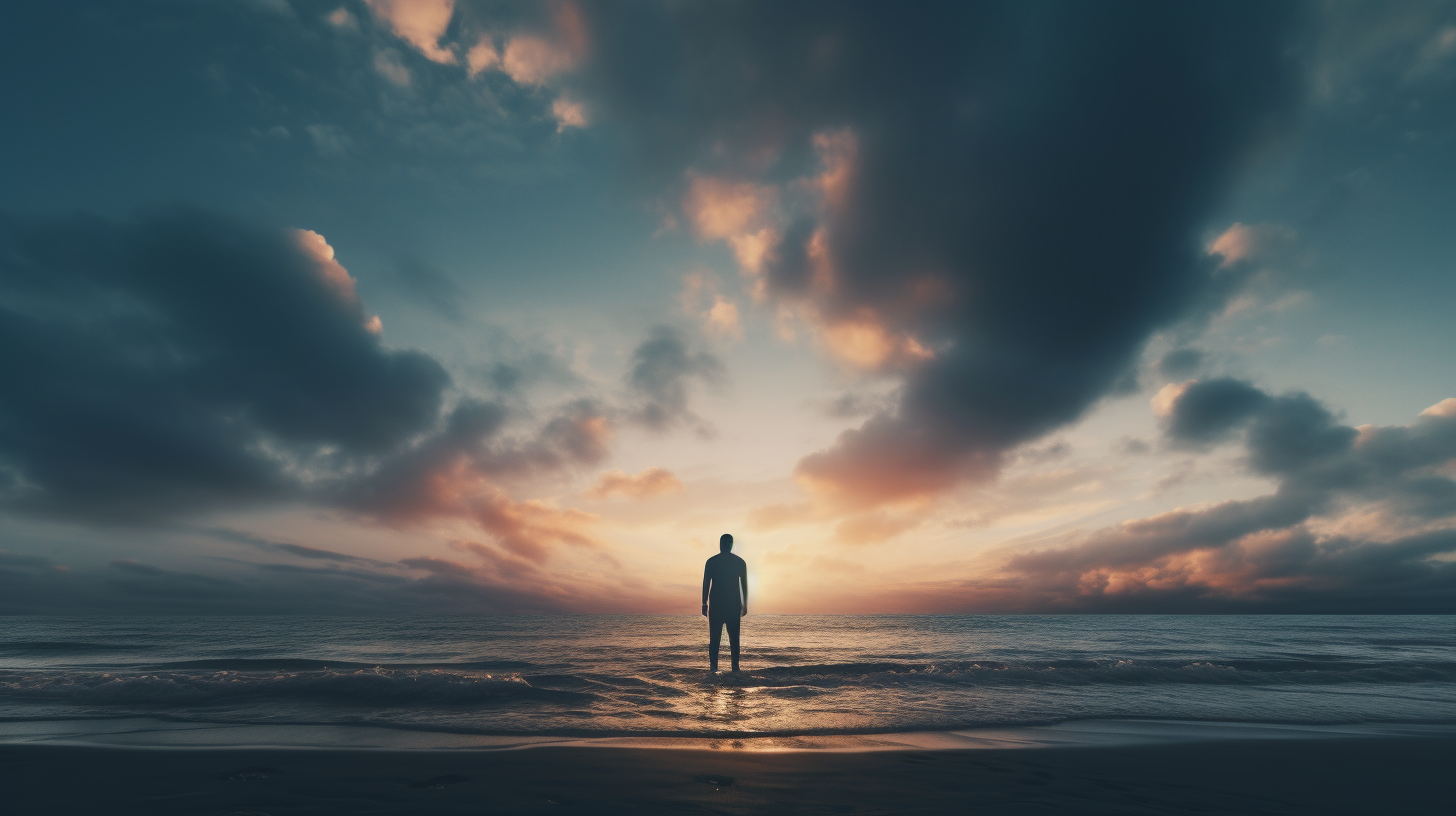 Man smiling on the beach