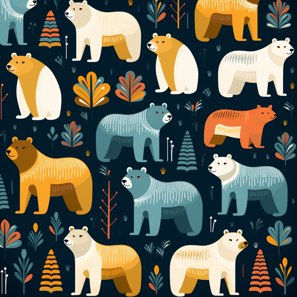 Cute bear pattern designs