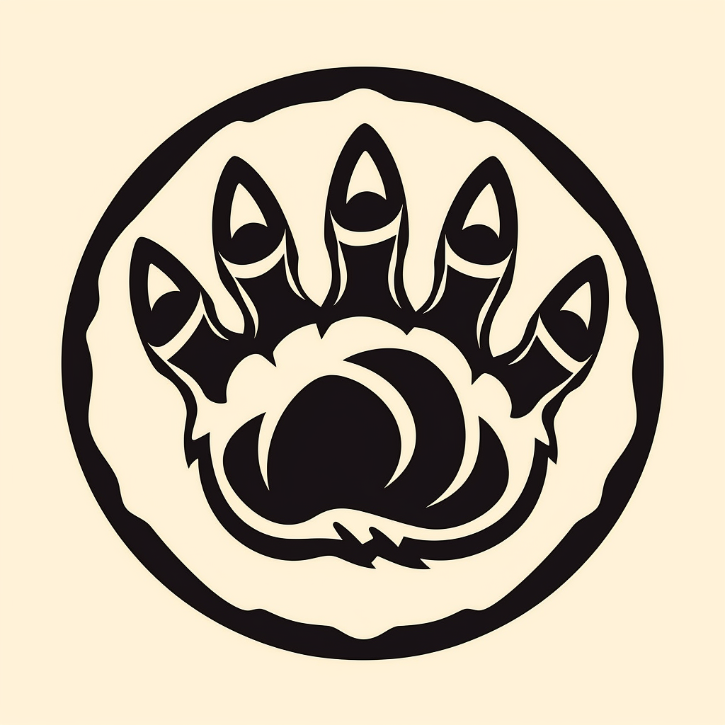 Minimalistic logo of aggressive bear paw claws