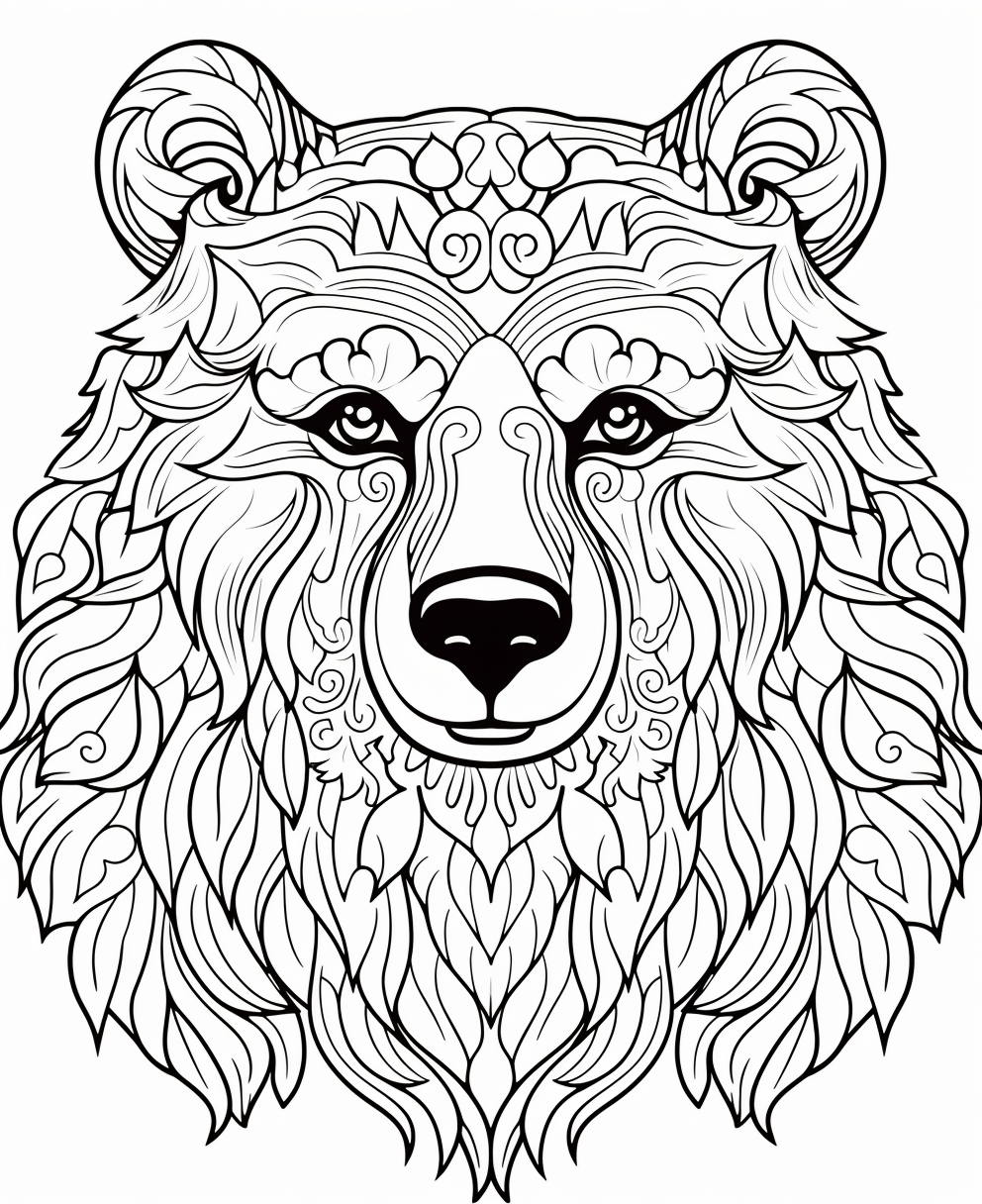 Cartoon bear coloring page