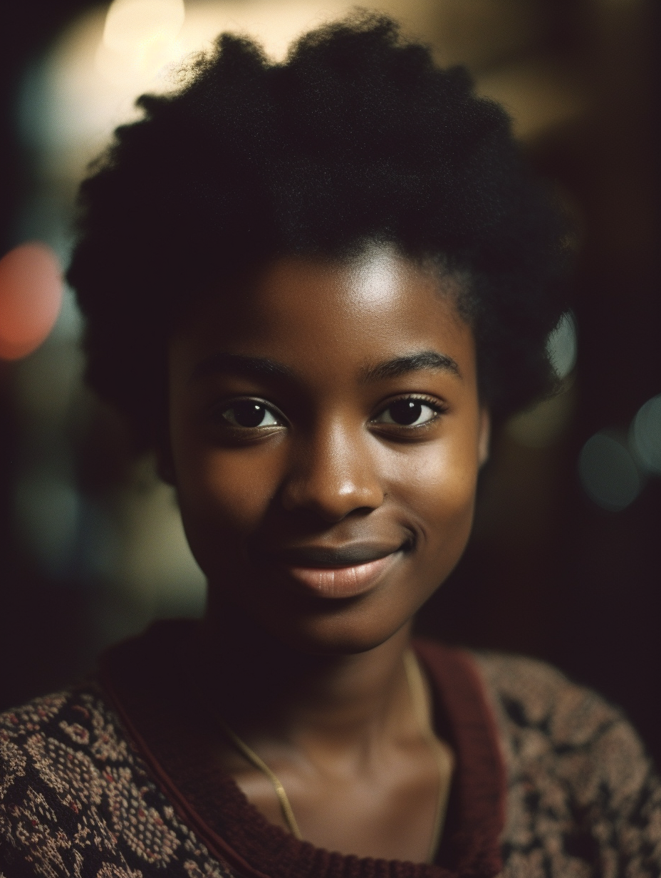 Attractive African girl with soft features