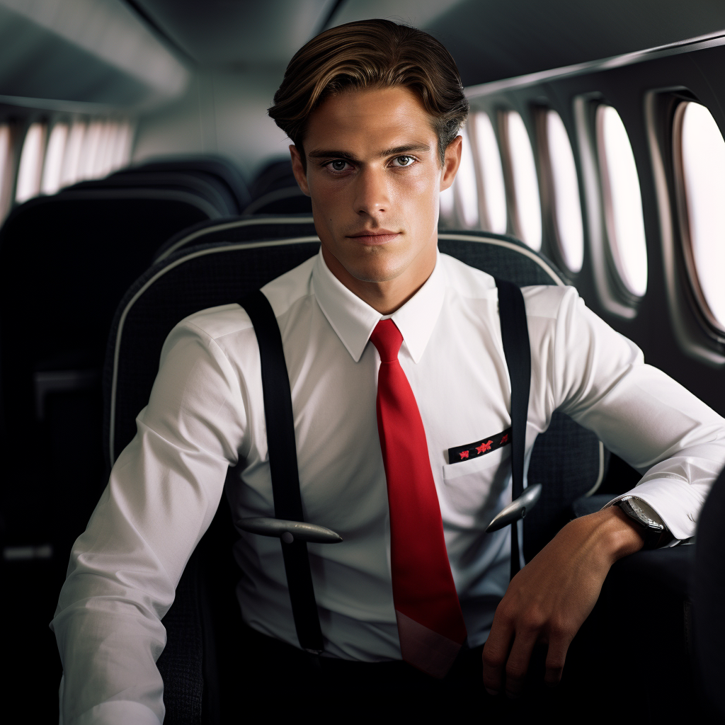 Airplane steward showcasing perfection