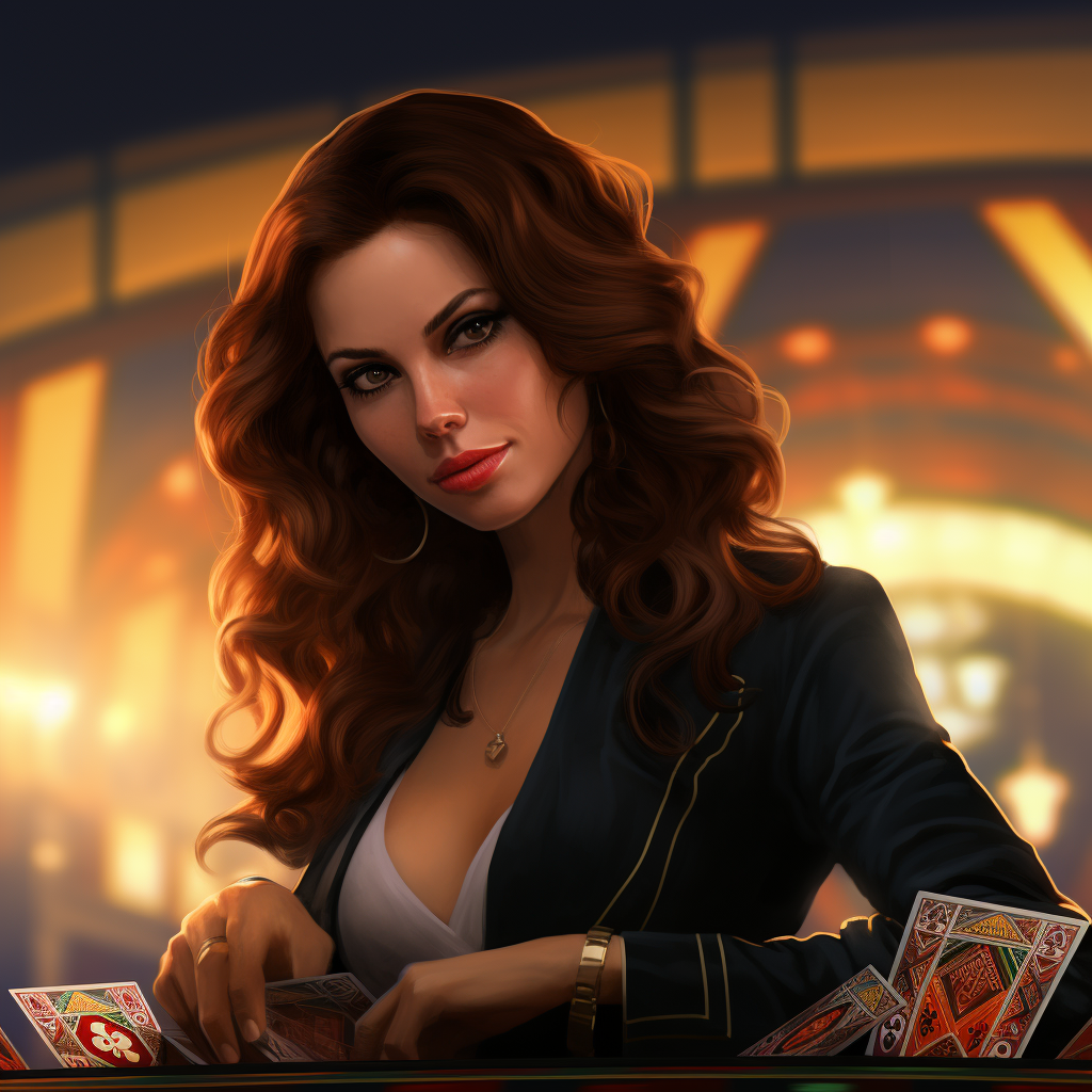 Beautiful casino dealer game character