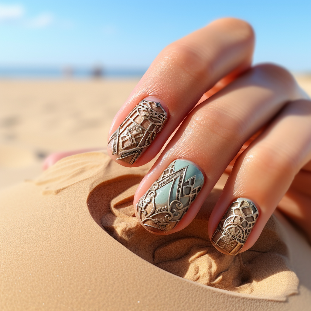 Captivating nails on beautiful island