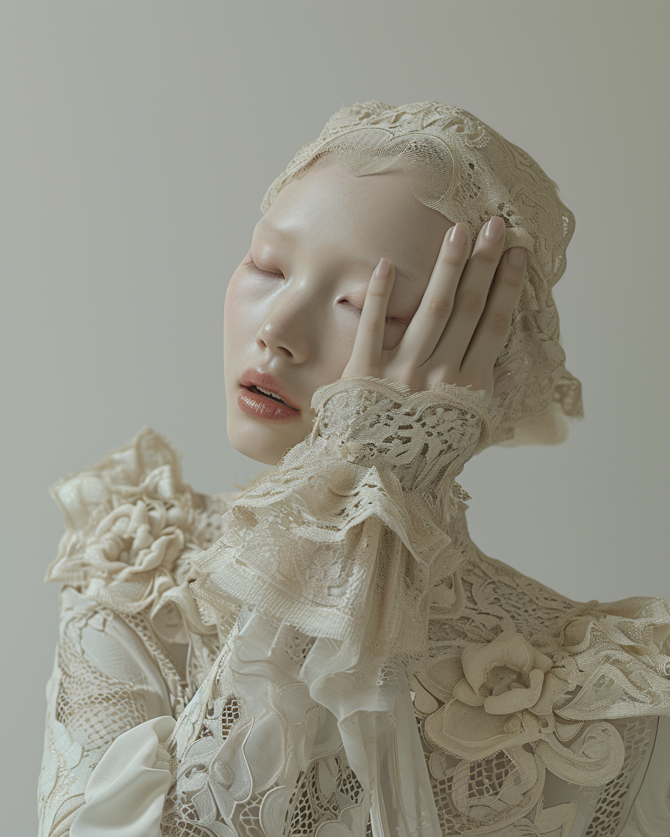 beautiful pale Asian supermodel portrait