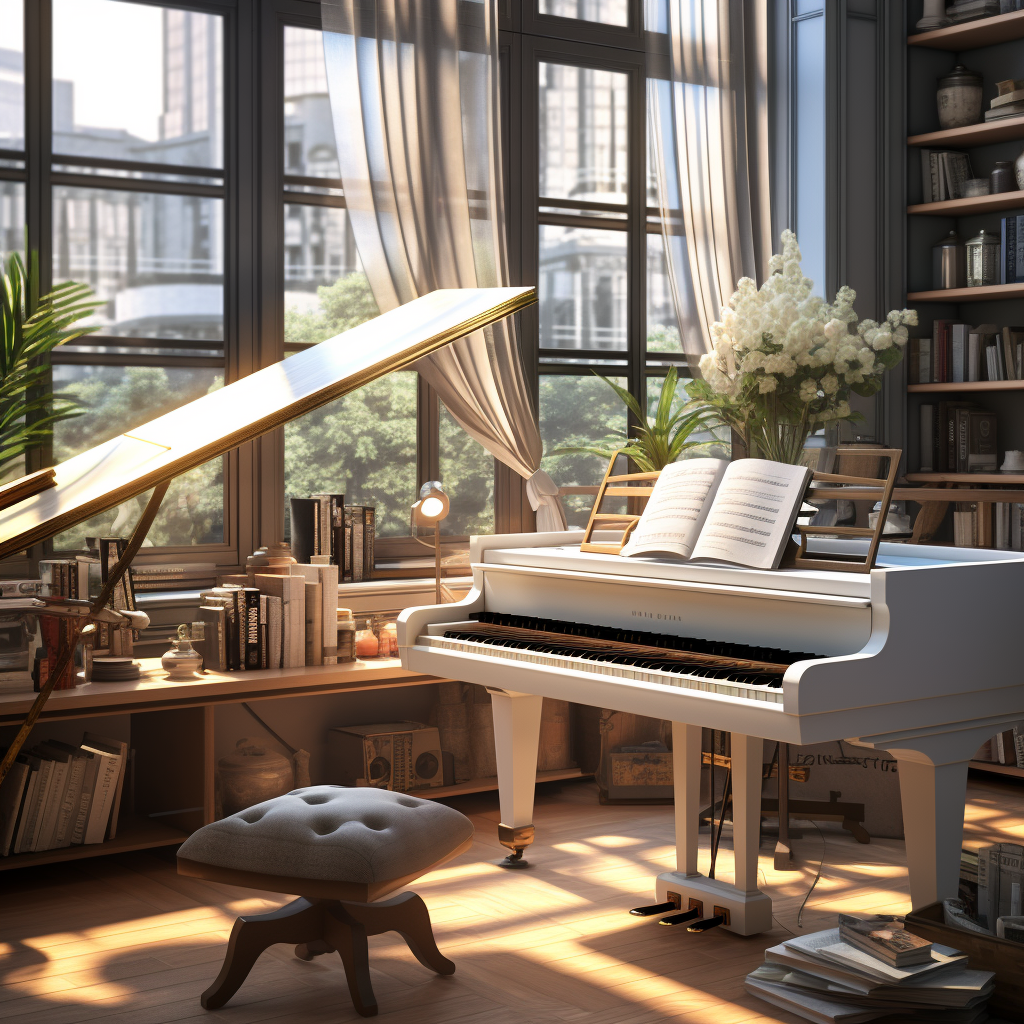 Beautiful piano for studying and working