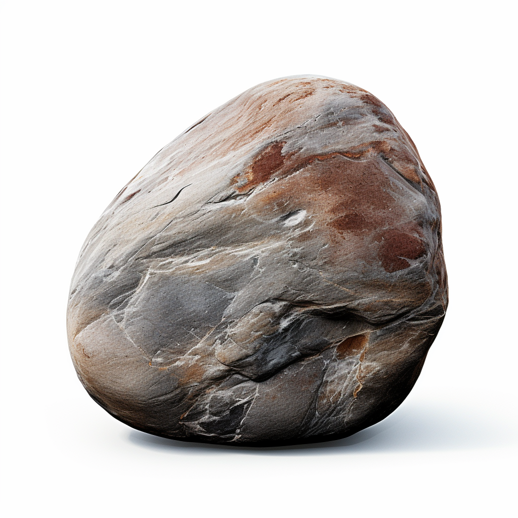 Beautiful river rock on white background