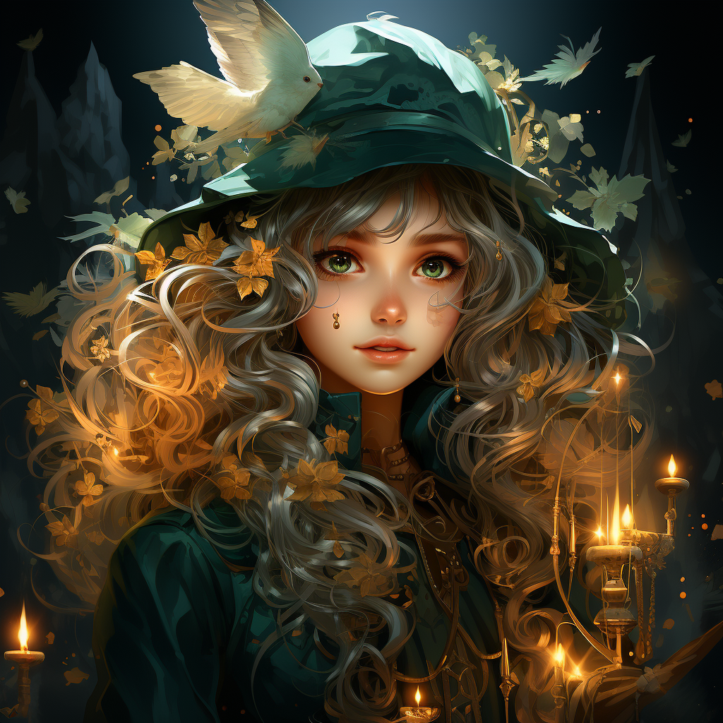 Gorgeous Wizard Emerald with Green Hair and Eyes