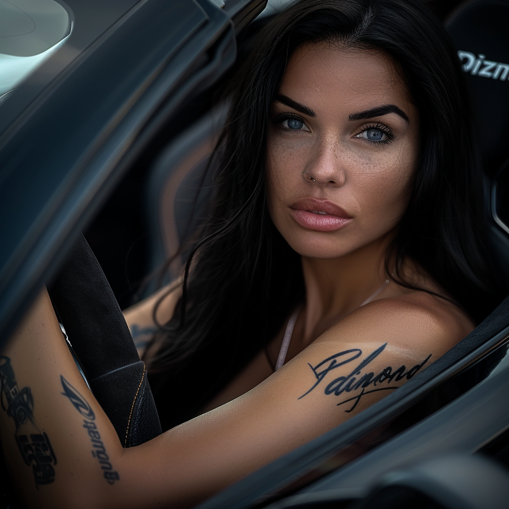 gorgeous woman car  Dizmond  text