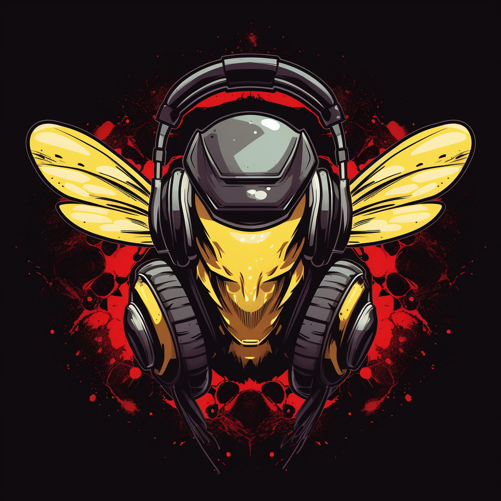 Bee playing videogames with headset