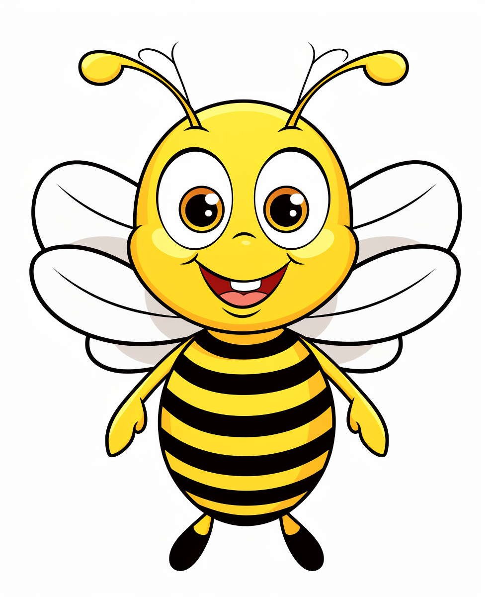 Cartoon Bee Coloring Page