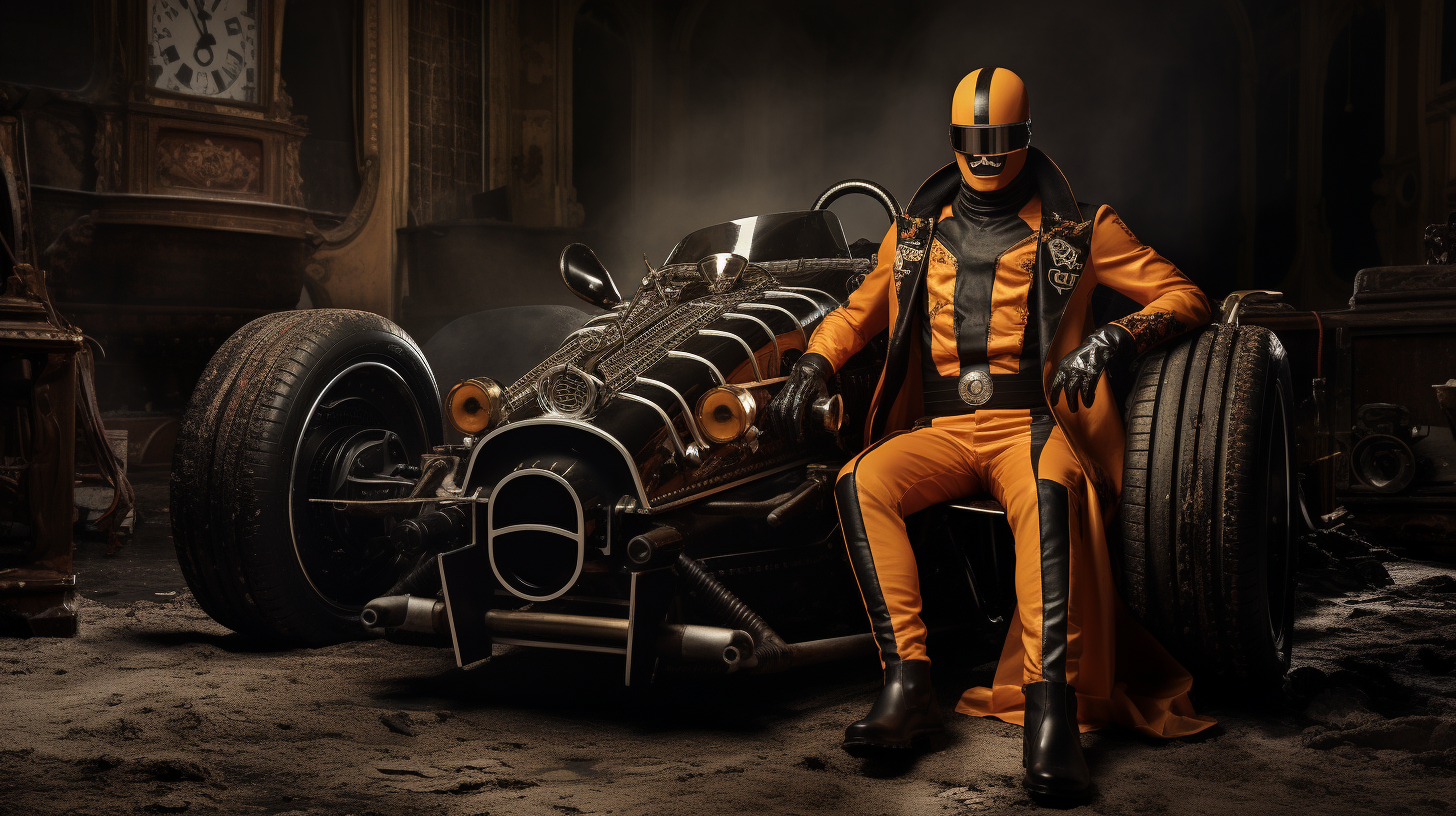 Belgian male superhero wearing black and orange costume