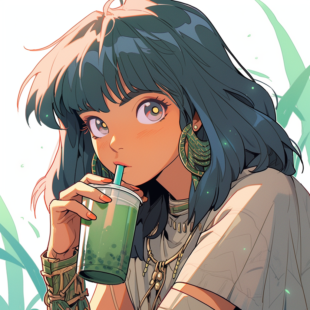 Berserk character enjoying mate drink