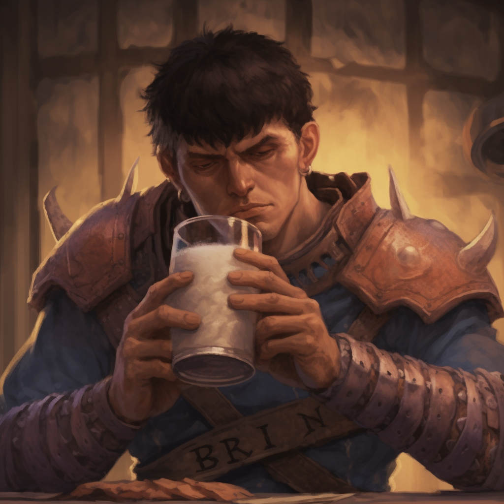 Berserk main character drinking mate