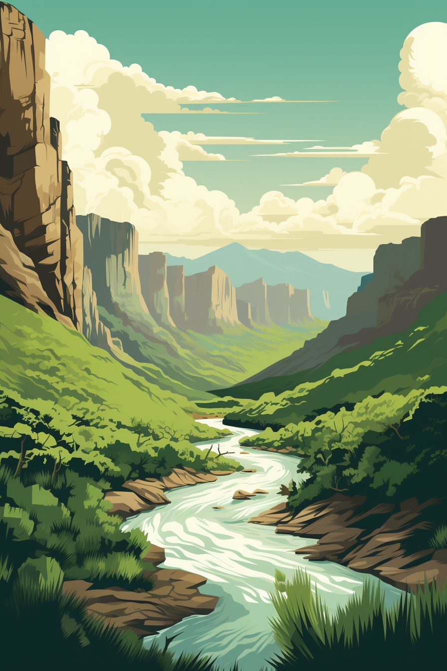 Big Bend National Park Vector Artwork