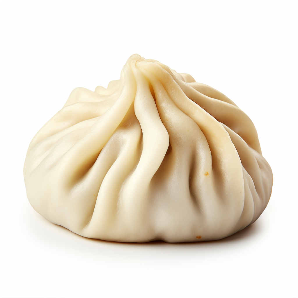 Tasty big dumpling on white background