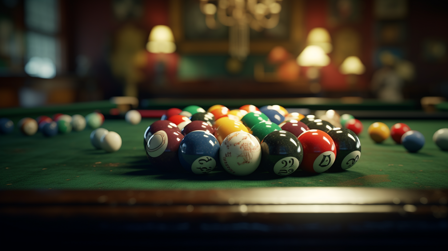 Billiard balls on a table