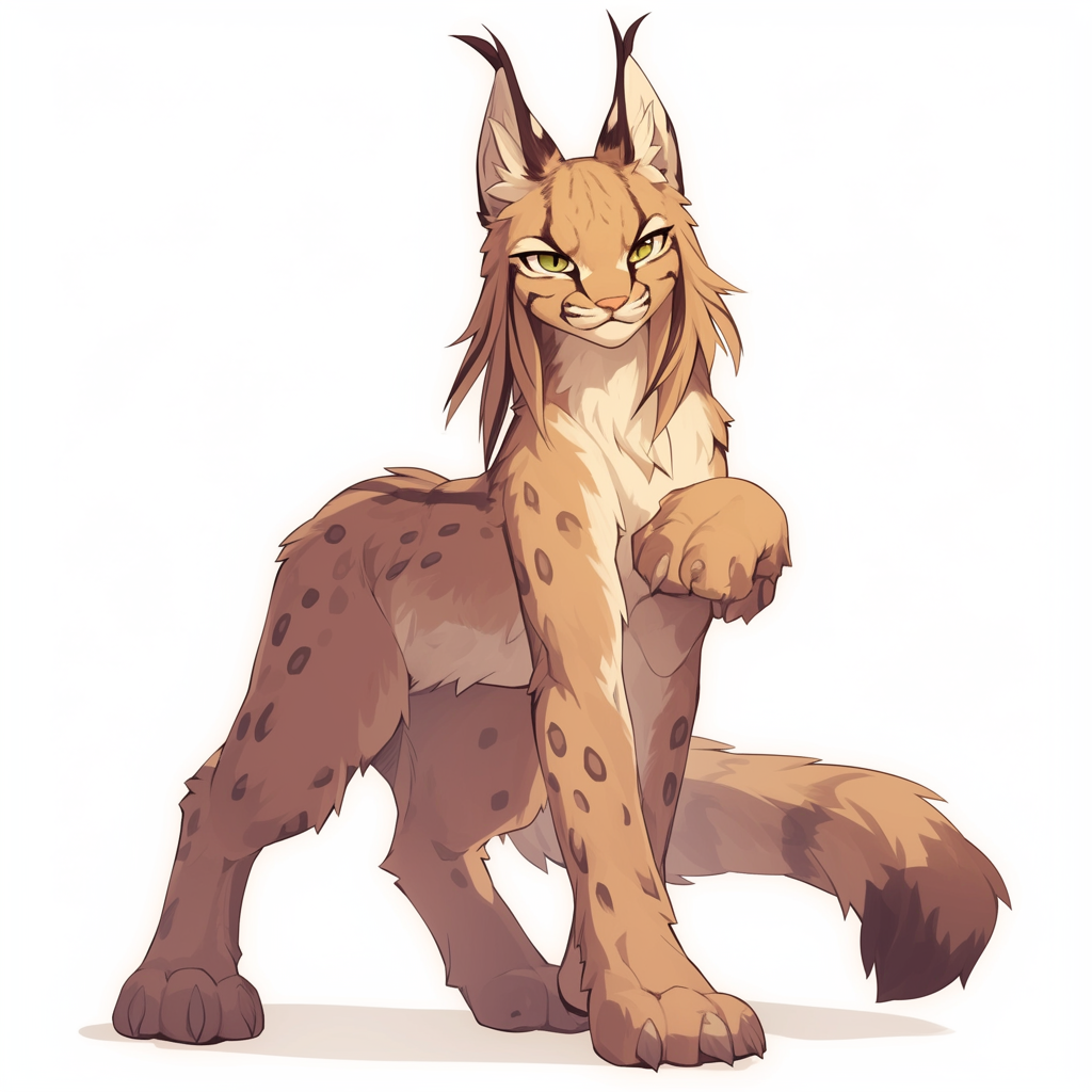 Anthropomorphic lynx full body portrait