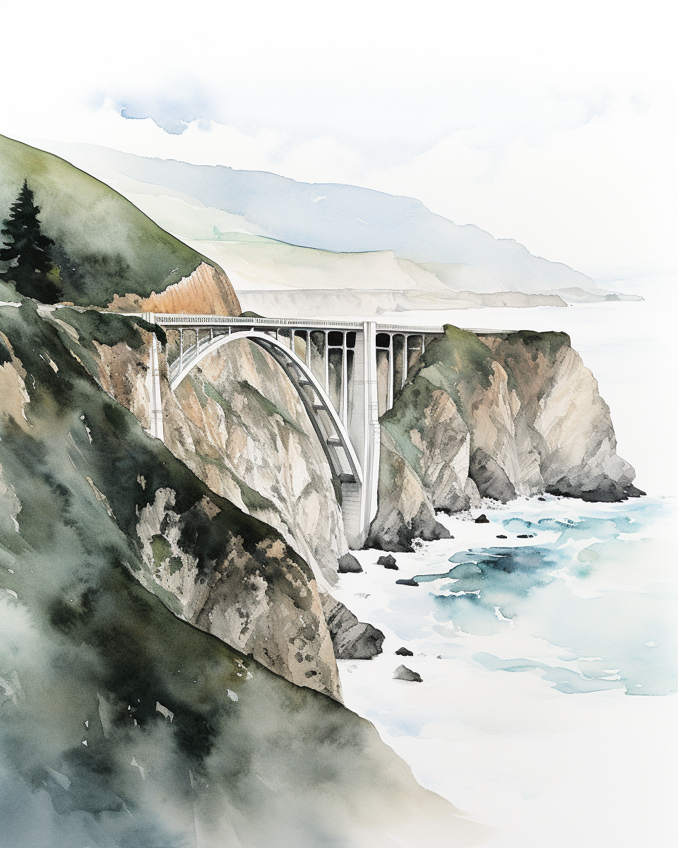 Beautiful Bixby Bridge Sketch