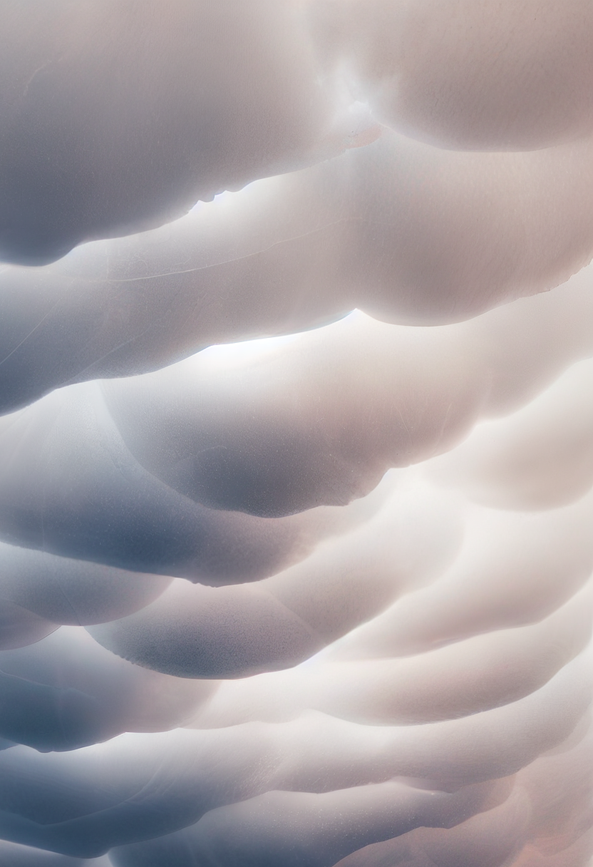 Intricate details of bizarre mammatus clouds