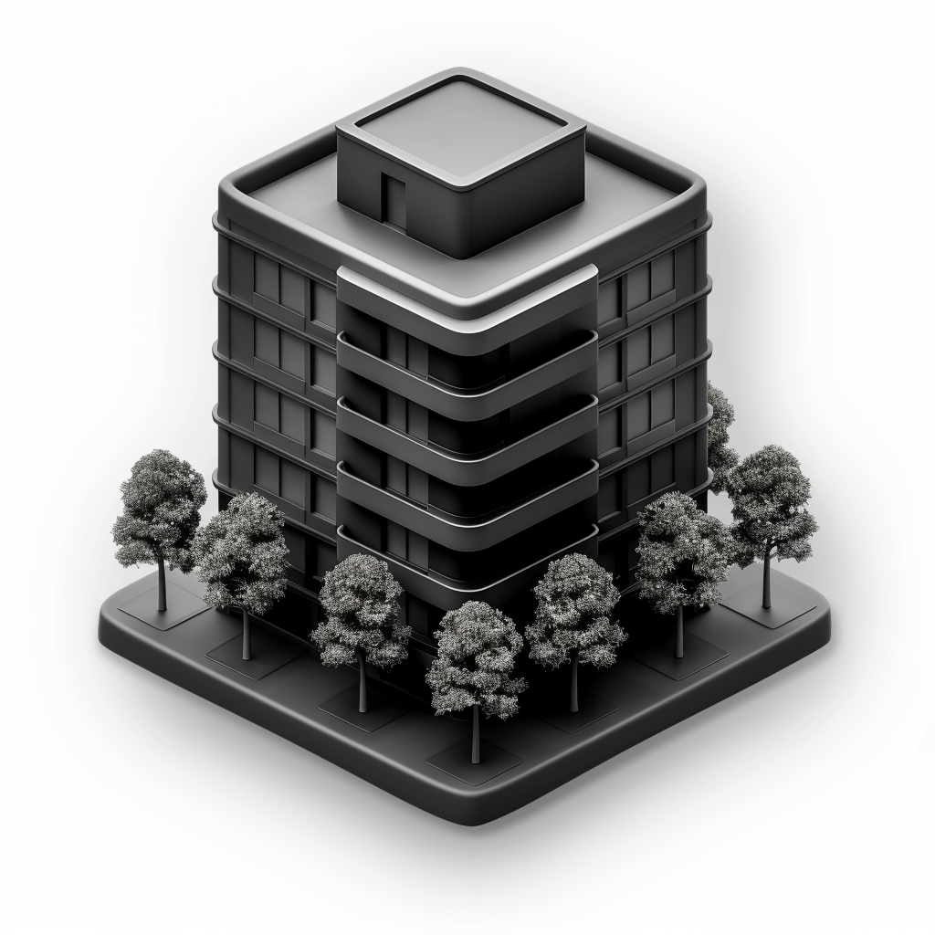 3D black apartment icon design