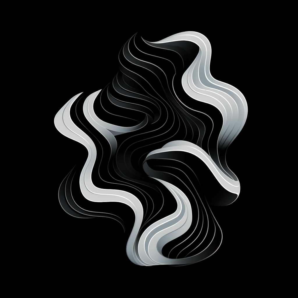 Black and white abstract shapes transformation