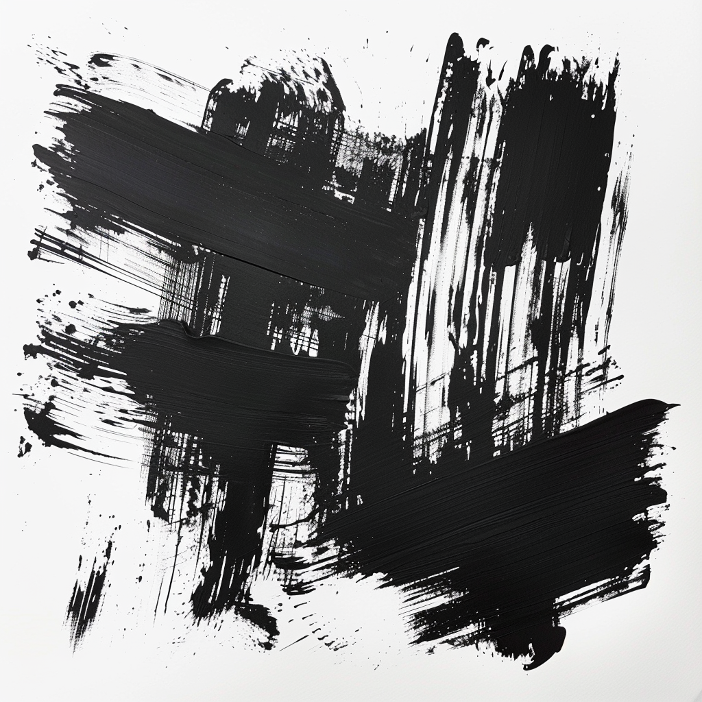 Spaced Black Brush Strokes Art