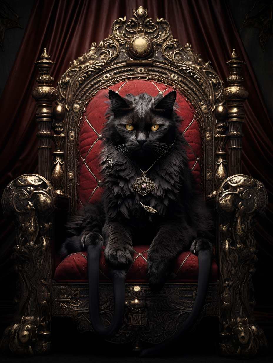 Black Cat in Throne Raiment