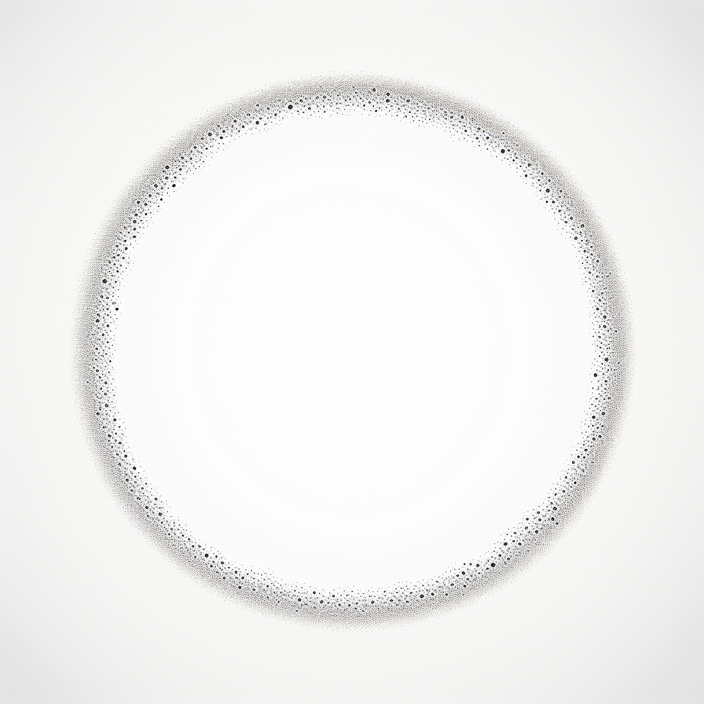 Minimalistic black dot on a white screen