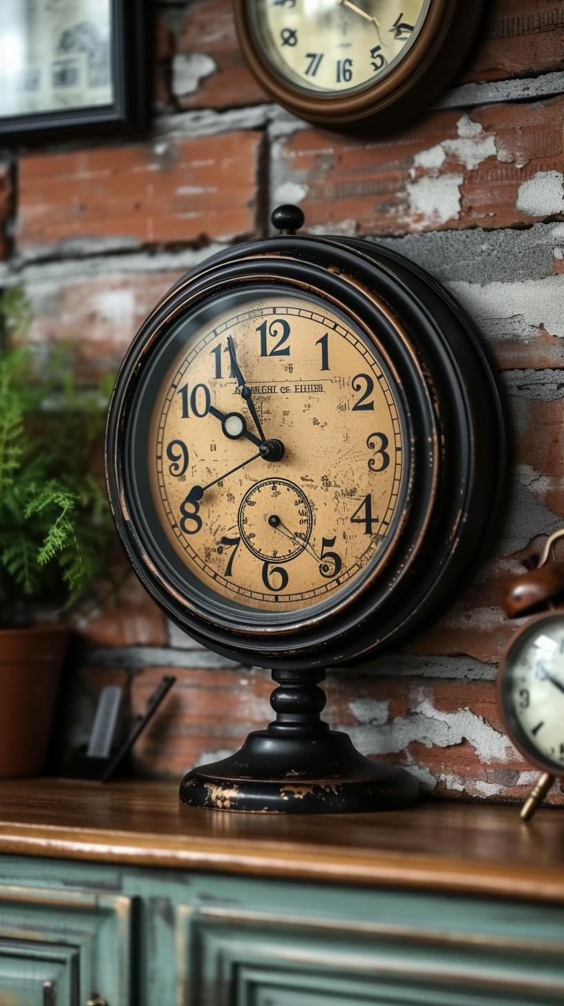 Black football clock table analog time