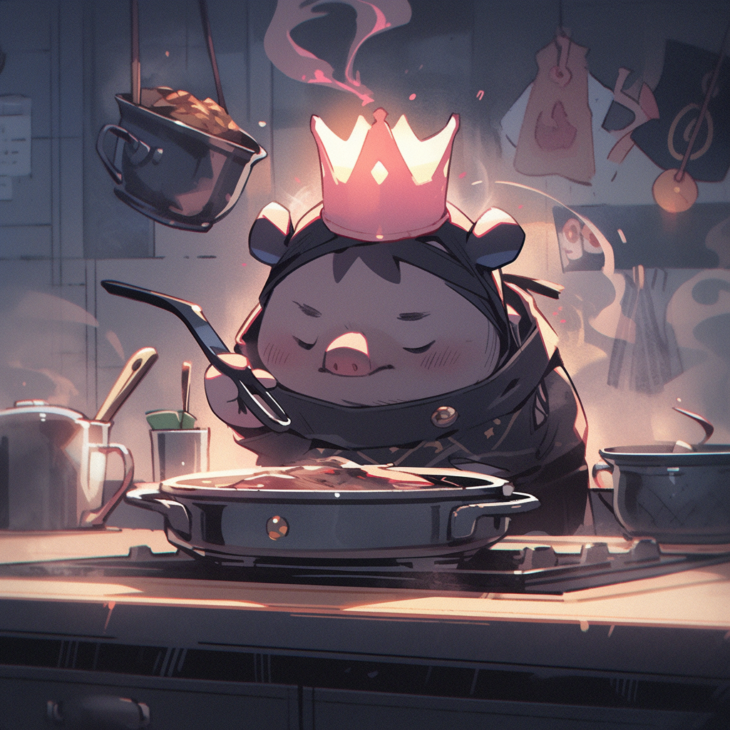 Cute Black Pig in Kingdom