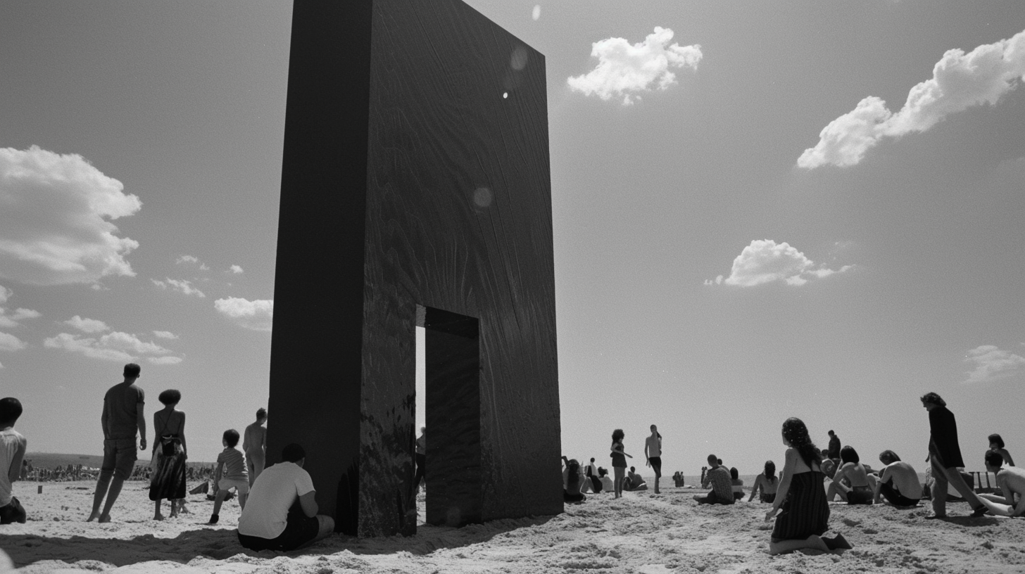 Black Monolith on Italian Beach