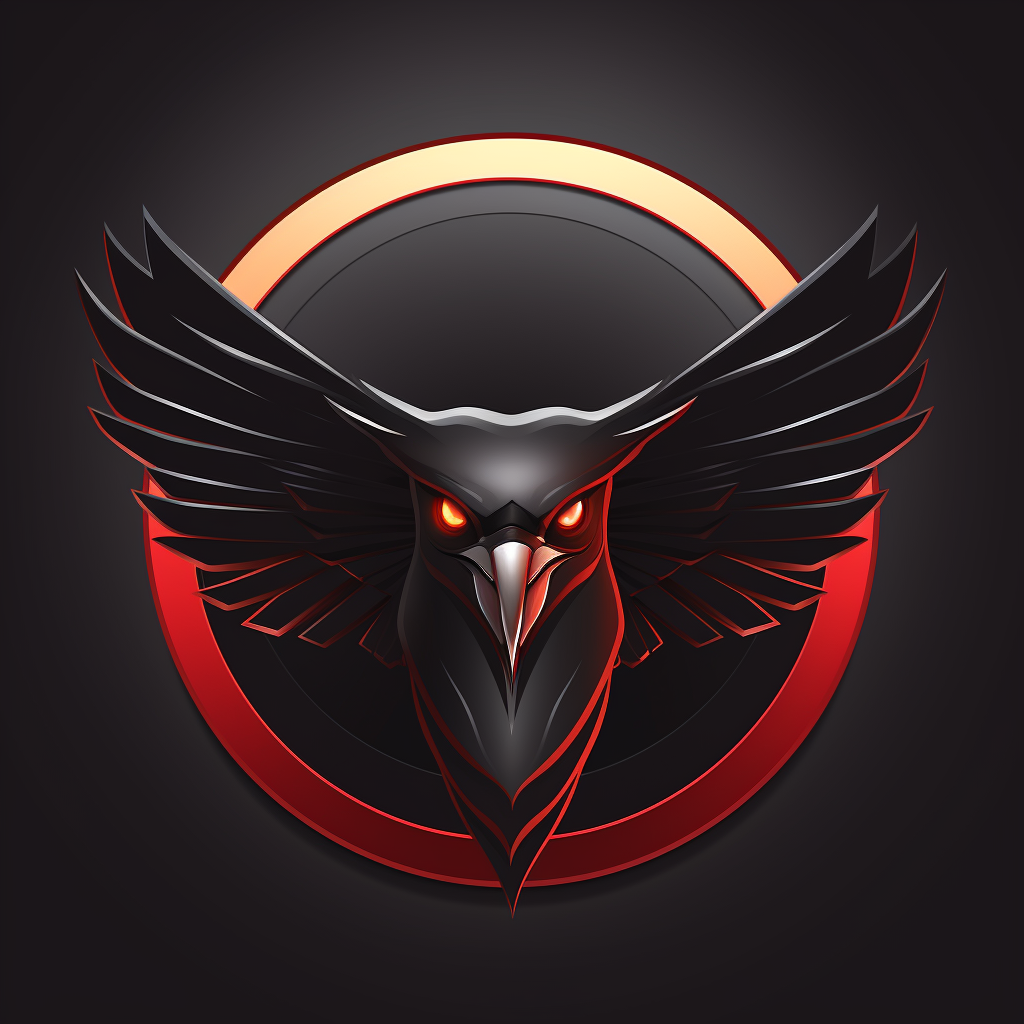 Black and red falcon logo