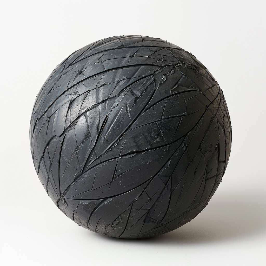 Black rubber ball tire scratches