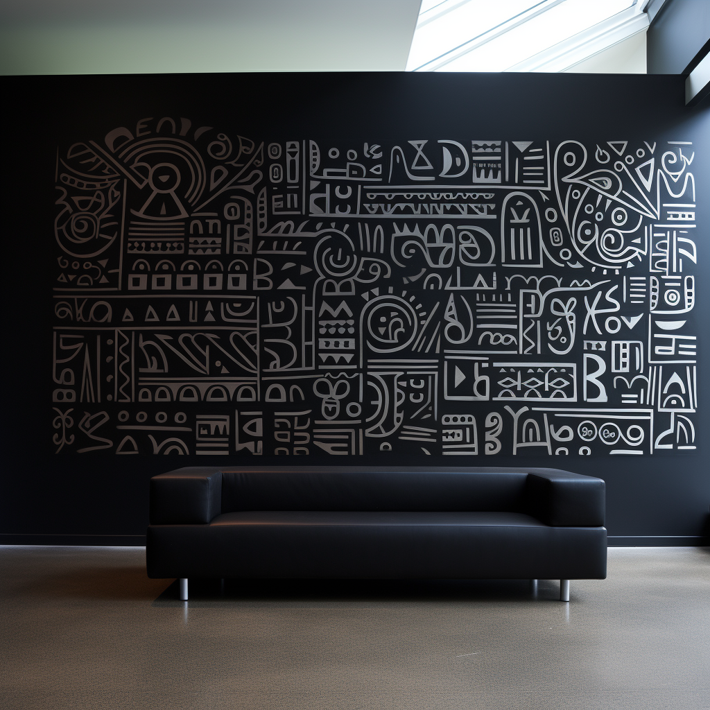 Black wall with AIA pattern