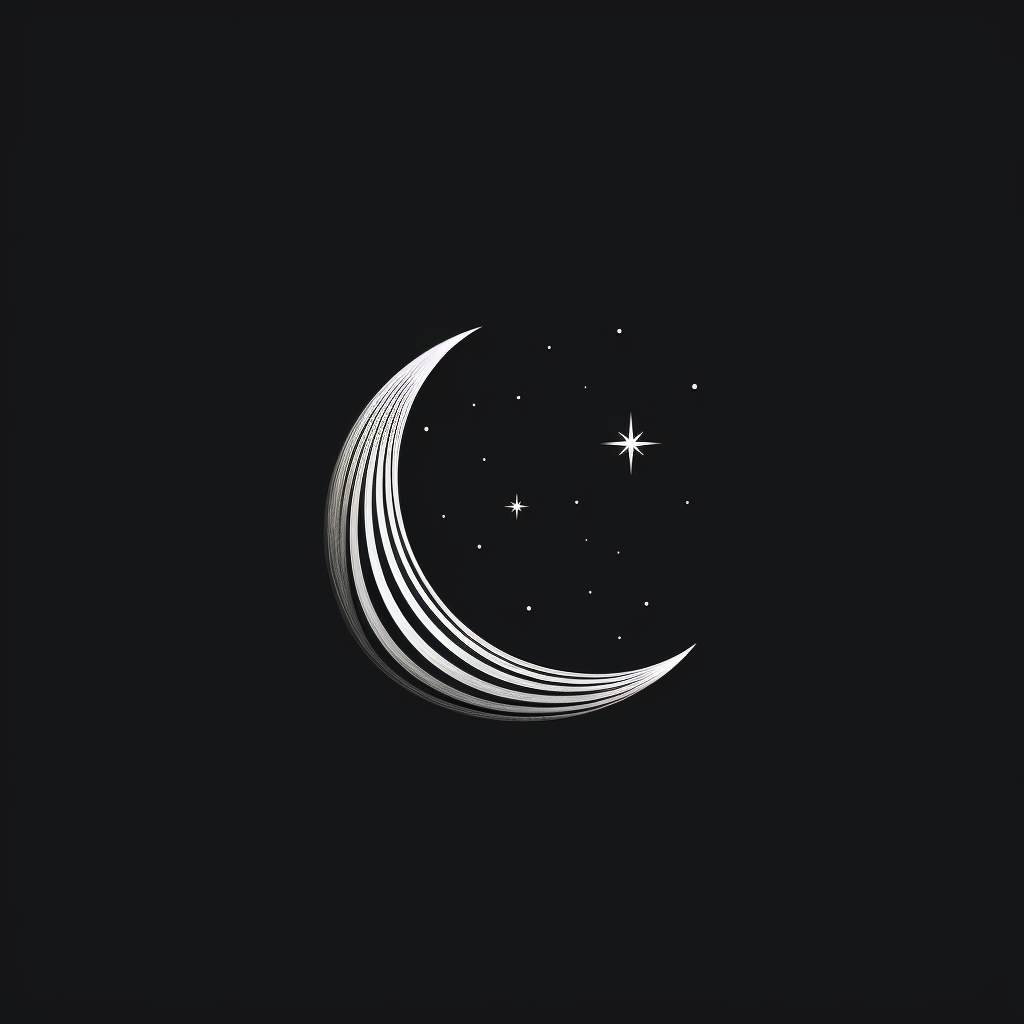 Black and White Crescent Moon Logo