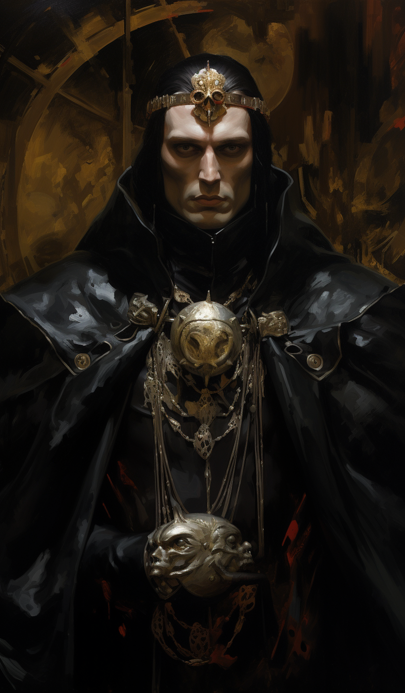 Emperor in Black Medieval Fantasy Attire