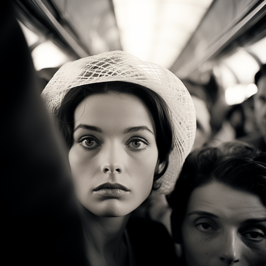 Profile of pretty woman with black hair and veil