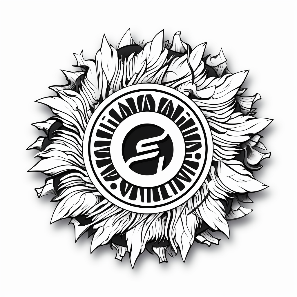 Black and white sawblade logo