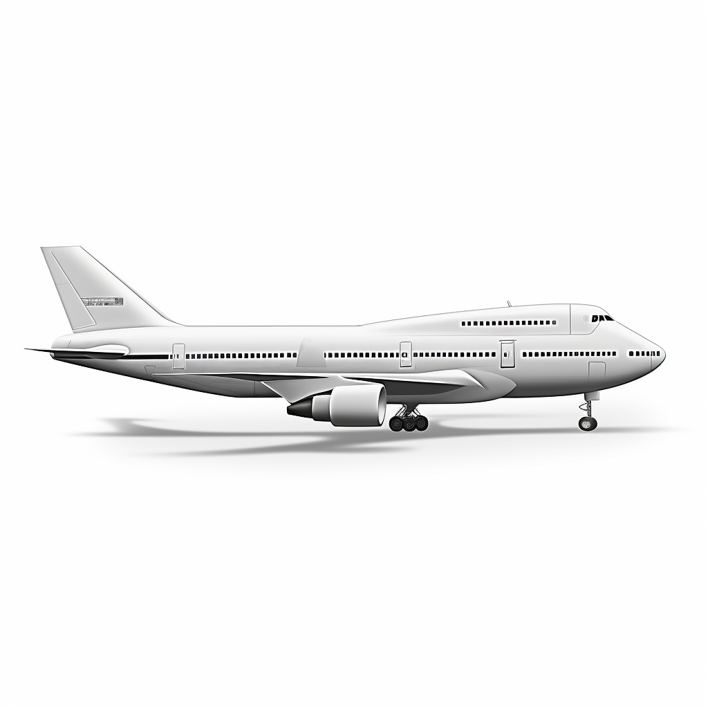 Photorealistic side view of blank 747 Boeing aeroplane