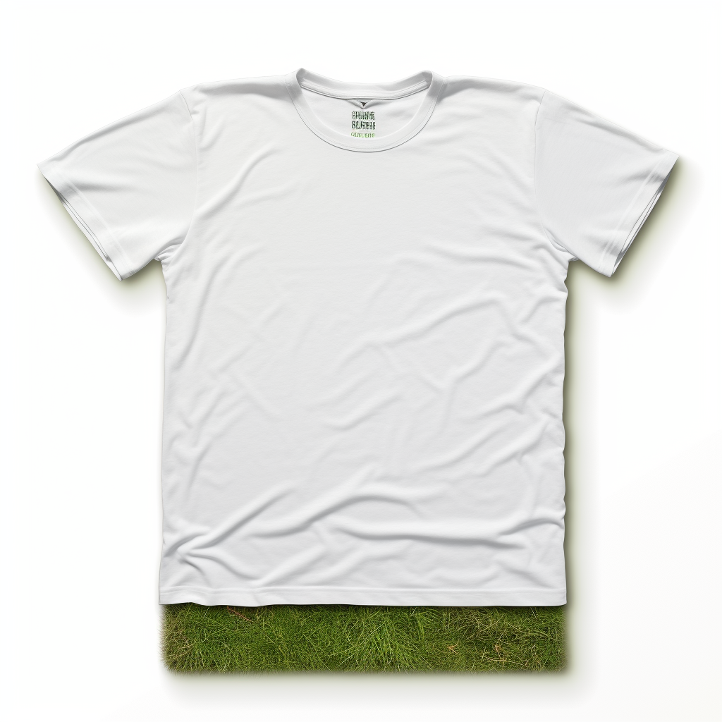 Blank white tshirt on ground