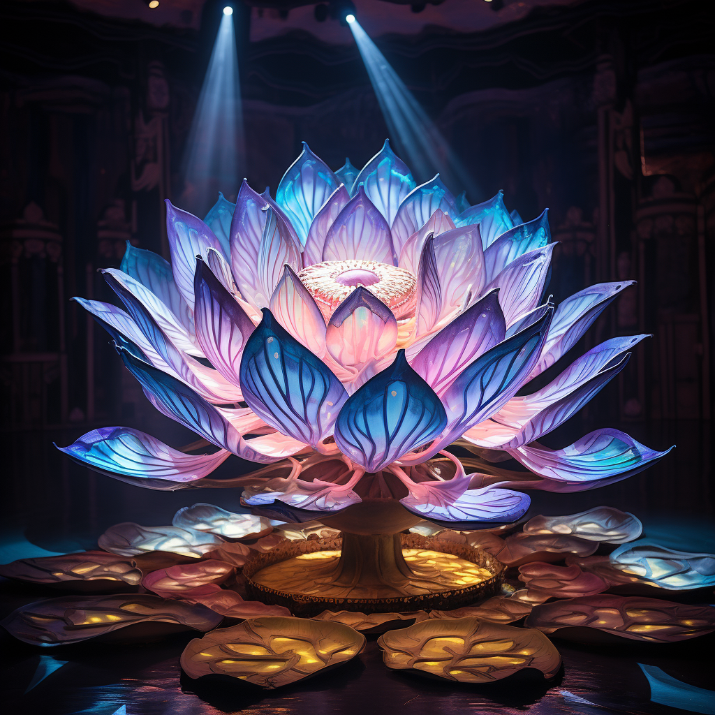 Stunning Blooming Lotus Flower on Stage