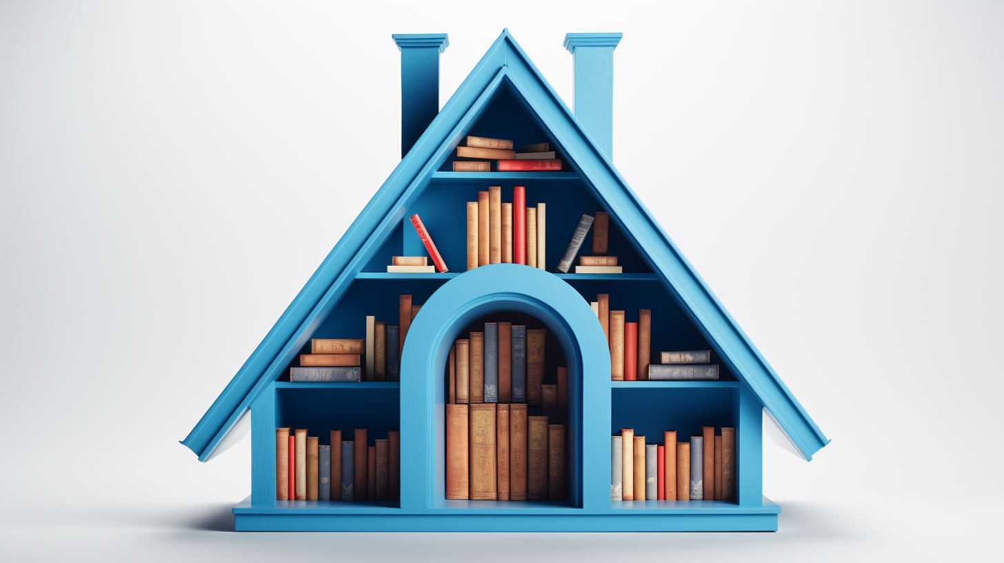 Books in Blue Birdhouse