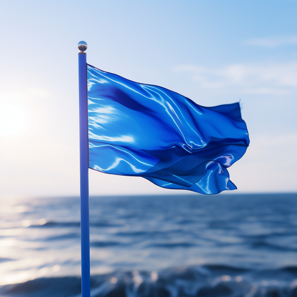 Beautiful waving blue flag image