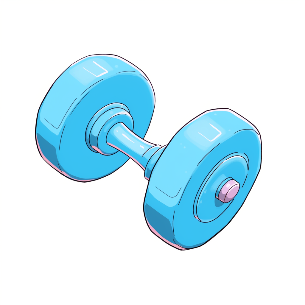 Blue Line Art Dumbbell Fitness Icon