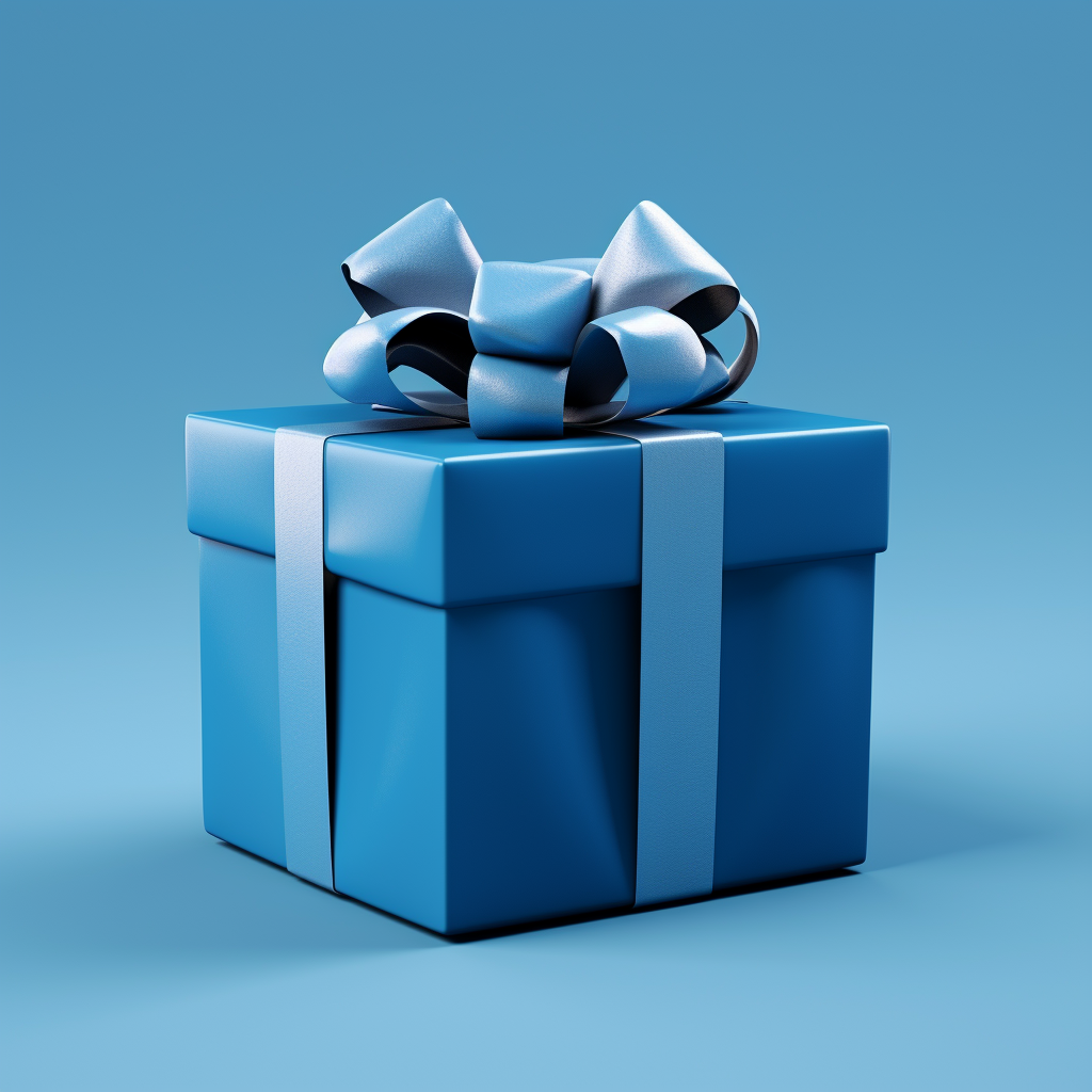 Gift wrap on blue background